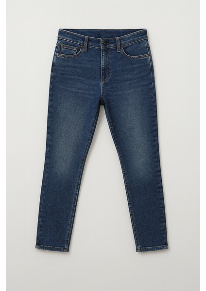 Kadın Likralı Skinny Fit Dar Paça Mavi Jean Pantolon