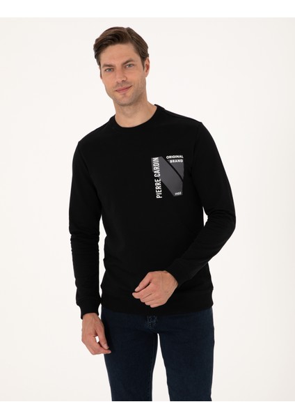 Erkek Siyah Regular Fit Sweatshirt 50317750-VR046