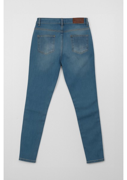 Kadın Yüksek Bel Mavi Skinny Jean Pantolon fiyatları