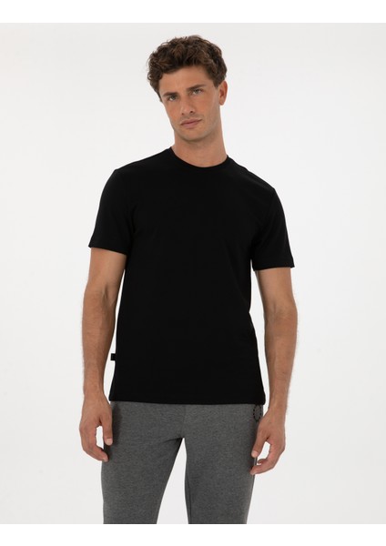 Erkek Siyah Regular Fit Basic Tişört 50318130-VR046 modelleri