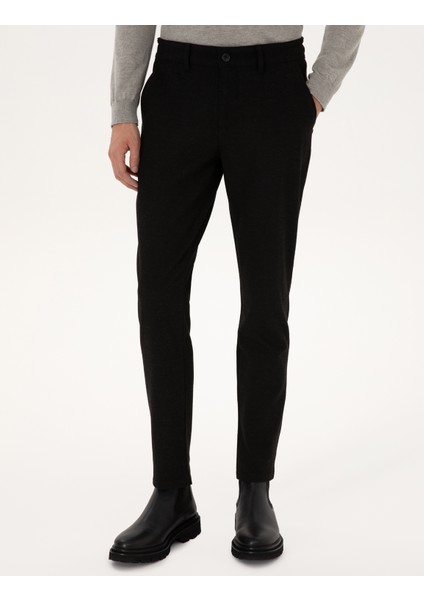 Erkek Siyah Slim Fit Kanvas Pantolon 50310903-VR046 fiyatları