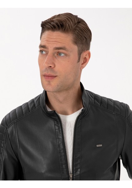 Erkek Siyah Suni Deri Ceket 50318037-001 fiyatları