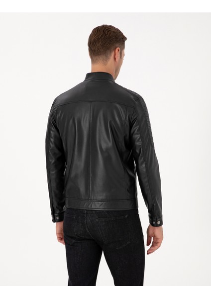Erkek Siyah Suni Deri Ceket 50318037-001 indirimleri