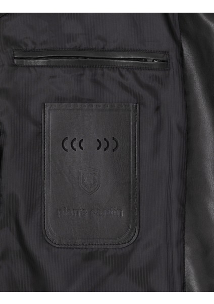 Erkek Siyah Suni Deri Ceket 50318037-001