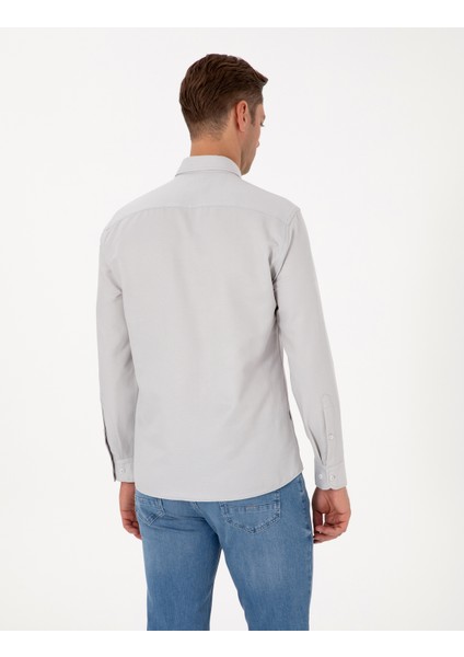 Erkek Gri Regular Fit Uzun Kollu Gömlek 50311487-VR024 indirimleri