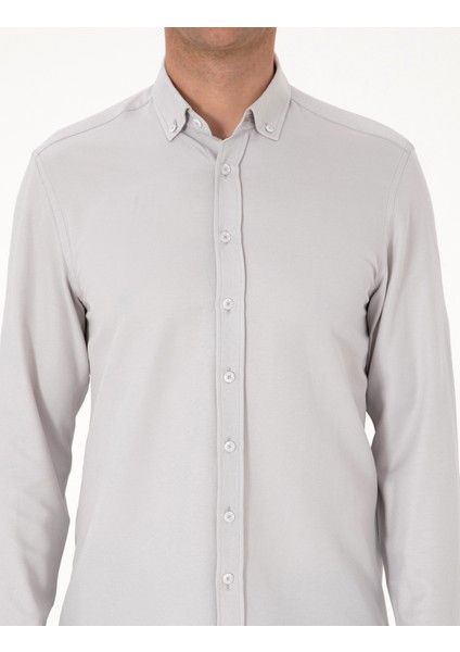 Erkek Gri Regular Fit Uzun Kollu Gömlek 50311487-VR024