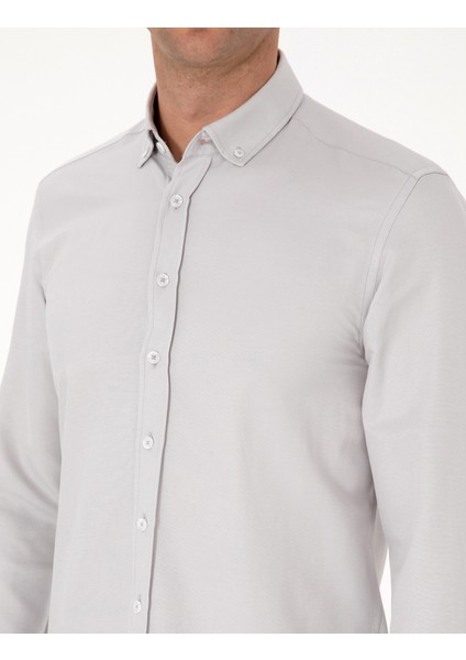 Erkek Gri Regular Fit Uzun Kollu Gömlek 50311487-VR024