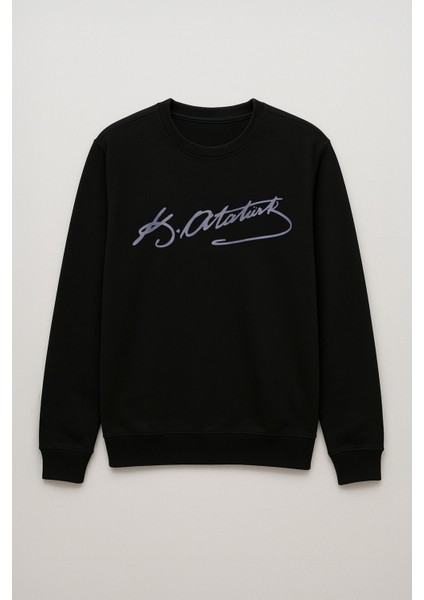 Kadın Atatürk Imzalı Siyah Sweatshirt fiyatları