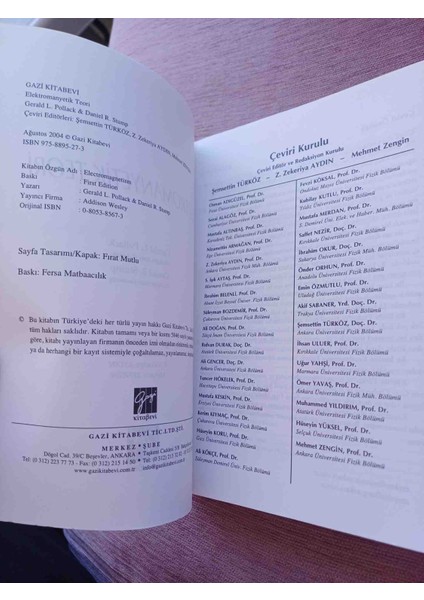 Elektromanyetık Teorı Gerald L. Pollack, Daniel R. Stump 2004 Basim 624 Sayfa Temiz Durumdadir fırsatları