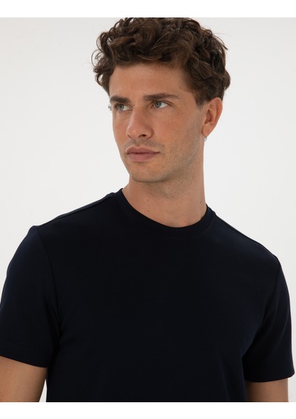 Erkek Lacivert Regular Fit Basic Tişört 50318130-VR033 fiyatları