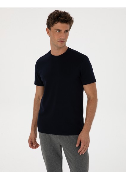 Erkek Lacivert Regular Fit Basic Tişört 50318130-VR033 modelleri