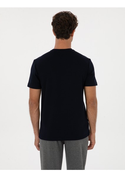 Erkek Lacivert Regular Fit Basic Tişört 50318130-VR033 indirimleri