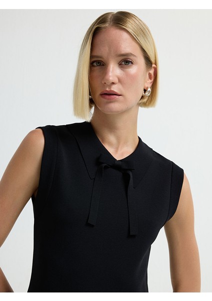 Fiyonk Detaylı Triko Elbise Siyah 12445599000 fiyatları