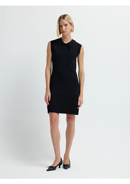 Fiyonk Detaylı Triko Elbise Siyah 12445599000 modelleri