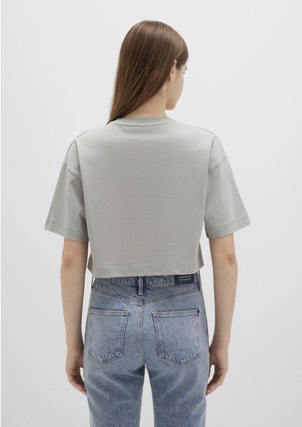 Mavi Logo Baskılı Gri Crop Tişört 1613411-70112 indirimleri