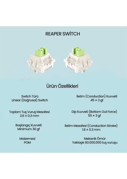 Leobog Reaper Lineer Mekanik Switch 100 Adet fiyatları
