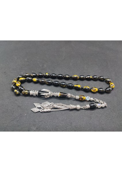 Zeyn Usta Eseri Imame Gümüş Nakkaş Pençe Model Sıkma Kehribar Sertifikalı 8397