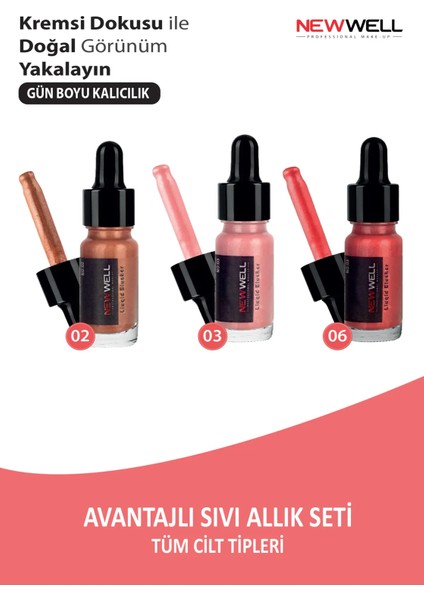 Sıvı Allık (Sedefli) Avantajlı Set No:02-03-06
