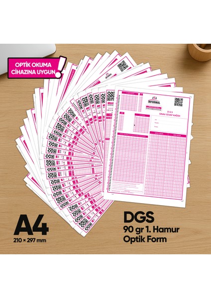 Dgs Deneme Sınavları için 500 Adet (90.gr) Optik Form - Optik Okuma Uyumlu modelleri