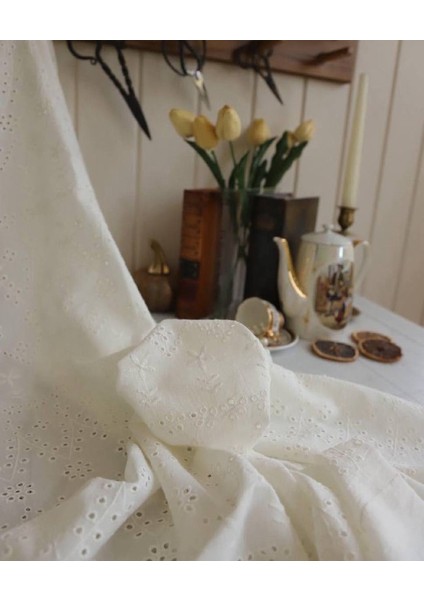 %100 Pamuklu Fisto Kumaş Kırık Beyaz Renkte modelleri