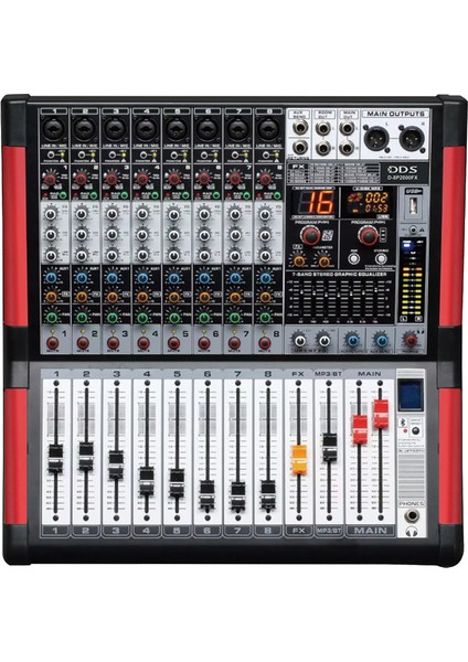 D-8P2000 Fx Usb-Sd-Bluetooth Destekli 2X1000 Watt 8 Kanal Power Mixer
