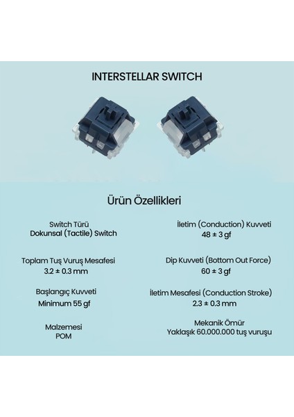 Leobog Interstellar Tactile Mekanik Switch 100 Adet fiyatları