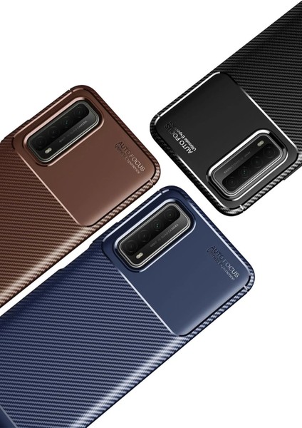 Newface Huawei P Smart 2021 Kılıf Auto Focus Karbon Kapak - Lacivert modelleri