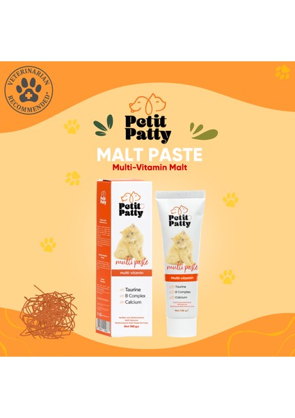 Multi Paste 100 G Kediler Için Multivitamin Malt Macunu