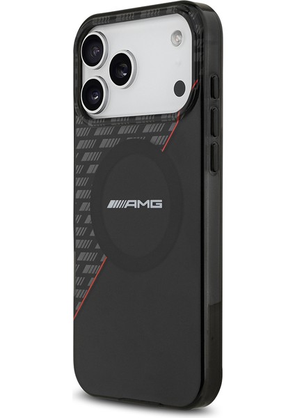 iPhone 17 Pro Max Kılıf Amg Lisanslı M-Safe Uyumlu Kırmızı Çapraz Çizgili Kapak Siyah-Kırmızı fiyatları