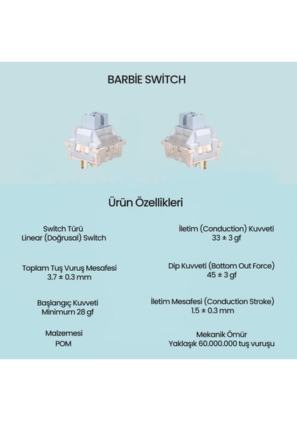 Leobog Barbie Lineer Mekanik Switch 100 Adet fiyatları