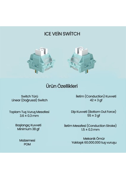 Leobog Ice Vein Lineer Mekanik Switch 100 Adet fiyatları