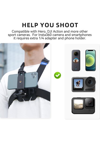 Aksiyon Kamera Göğüs Askısı | Gopro Uyumlu Göğüs Askı | Aksiyon Kameralar Için Yelek Göğüs Kayışı Gopro Hero9/10/11/12/13 Uyumlu , Osmo Action 3/4/5 Uyumlu , Ace Pro / Ace Pro 2 Uyumlu fiyatları