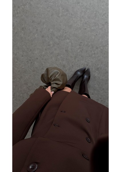 Düğmeli Kahverengi Ceket Elbise indirimleri