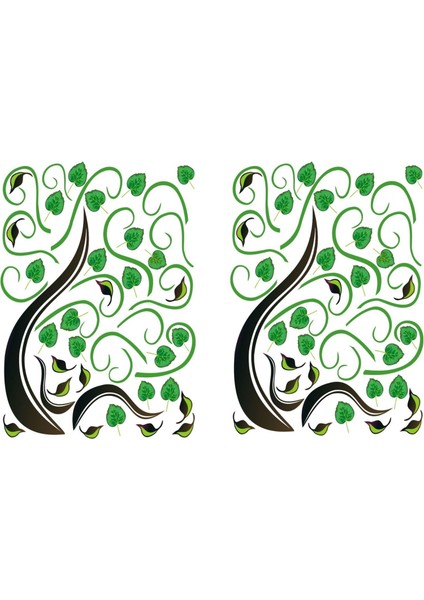 2 Adet Duvar Çıkartma Stıcker Dekoratif Duvar Kağıdı Ağaçlı Pvc 70X50X0,5CM fiyatları