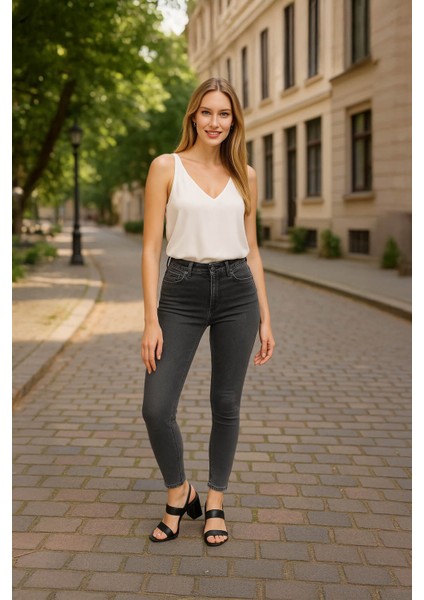 Kadın Gri Skinny Jean Pantolon fiyatları