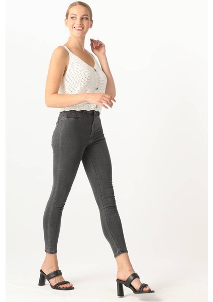 Kadın Gri Skinny Jean Pantolon fırsatları