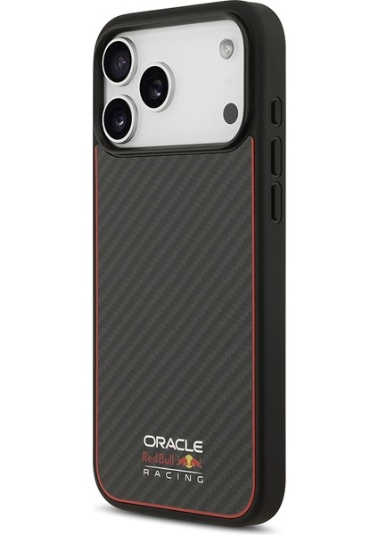 iPhone 17 Pro Max Uyumlu Kılıf Redbull Lisanslı M-Safe Şarj Özellikli Karbon Fiber Kevlar Kapak Siya fiyatları