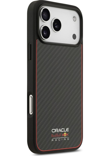 iPhone 17 Pro Max Uyumlu Kılıf Redbull Lisanslı M-Safe Şarj Özellikli Karbon Fiber Kevlar Kapak Siya modelleri