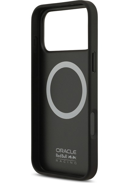 iPhone 17 Pro Max Uyumlu Kılıf Redbull Lisanslı M-Safe Şarj Özellikli Karbon Fiber Kevlar Kapak Siya
