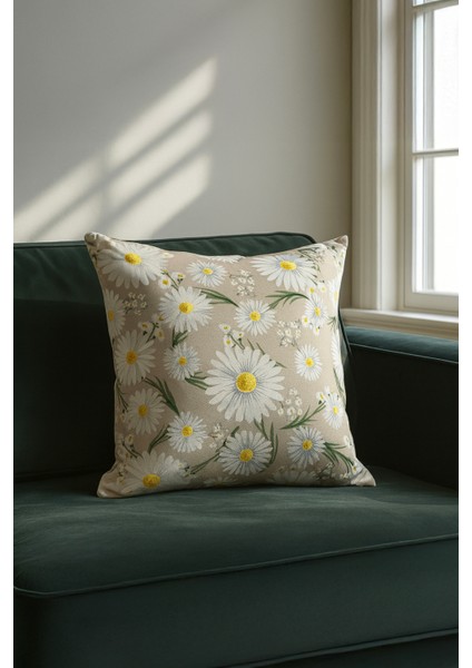 Duck Papatya Kırlent Kılıfı Bej 40X40