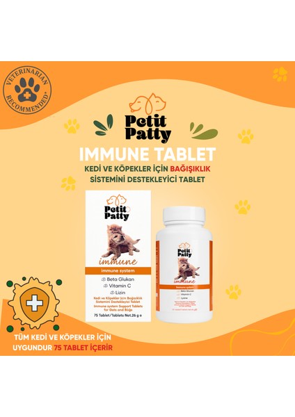 Immune System Kedi ve Köpekler Için Destekleyici Tablet (75 Tablet)