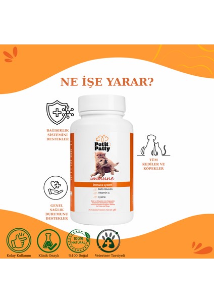 Immune System Kedi ve Köpekler Için Destekleyici Tablet (75 Tablet) fiyatları