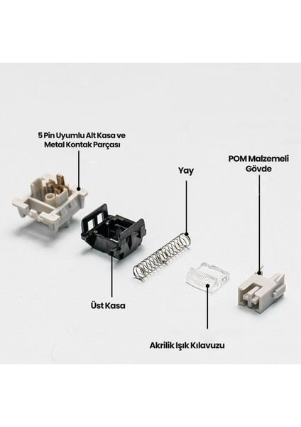 Leobog Gray Wood V4 Lineer Mekanik Switch 100 Adet fırsatları