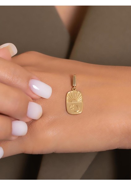 14 Ayar Altın Gökyüzü Kolye Ucu modelleri