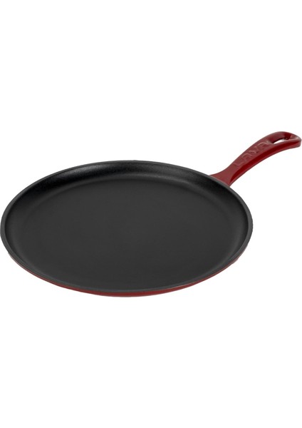 Döküm Yuvarlak Pizza Krep Pankek Tavası Döküm Demir Yekpare Saplı ÇAP(Ø)26CM.-BORDO fiyatları