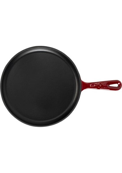 Döküm Yuvarlak Pizza Krep Pankek Tavası Döküm Demir Yekpare Saplı ÇAP(Ø)26CM.-BORDO modelleri