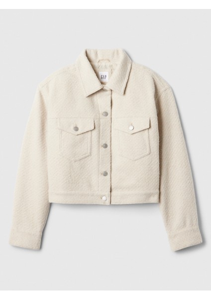 Kadın Kırık Beyaz Geri Dönüştürülmüş Relaxed Kısa İkon Ceket fiyatları