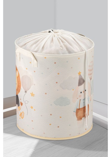Tavşan Baskılı Fileli Çok Amaçlı Oyuncak Kirli Çamaşır Sepeti Katlanır Düzenleyici Sepet 37X40 fiyatları