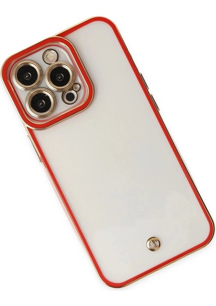 Newface iPhone 13 Pro Max Kılıf Liva Lens Silikon - Kırmızı modelleri