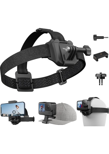 Kafa Bandı Askısı, Klips Montajı, Bilek Askısı, Akıllı Telefon Aksiyon Kamera Aksesuarı, Hızlı Çıkarılabilir Tutucu, Telefon Aparatı, Gopro Hero 12/11/10/9/8 ve Aksiyon Kameralar Için